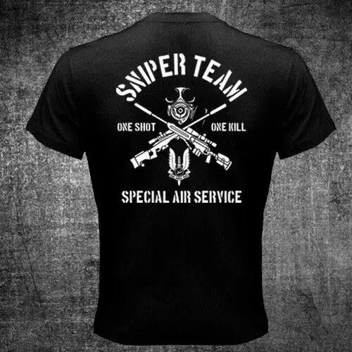 Nouveau royaume-uni britannique Sas Forces spéciales équipe de Sniper militaire T-Shirt Double face nouveaux hommes