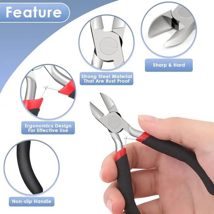 Mini-cisailles coupantes à fil diagonales ergonomiques pour bricolage et fabrication de bijoux pour débutants et experts occasions spéciales