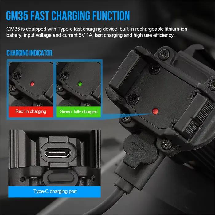 Trustfire GM35 lampe de poche tactique 1350 Lumen type c usb lumière rechargeable armes d'auto-défen