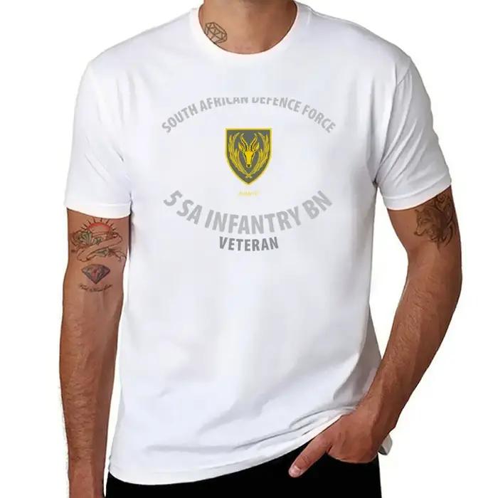 T-shirt vétéran du bataillon d'infperform pour homme, haut d'été bleu uni, t-shirts noirs, SADF 5 SA, archive pour garçon