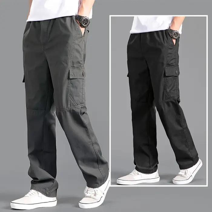 Pantalon cargo large grande taille chasse travail - Coupe straight jogger coréen japonais sport