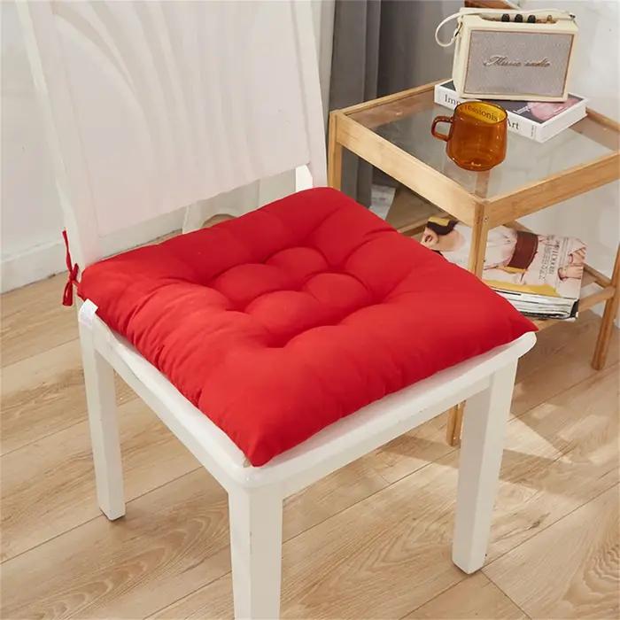 Coussin de Chaise en Polymères Carrés en Coton Doux et Rembourré