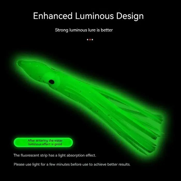 PRO BEROS 5 pièces jupes poulpe lumineuses souples leurre 5-12 cm Silicone thon à la traîne jupe cal
