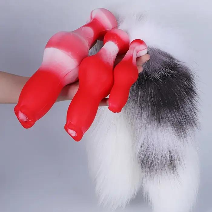 Godemichet sexuel queue de loup pour femme, pénis animal, gode cosplay, couple flirtant, anal épaissi, chien Bsie m, adulte 7.0