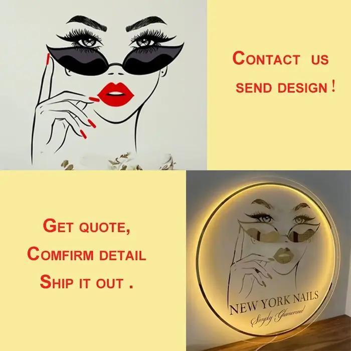 Panneau d'affaires en acrylique personnalisé LED rond, néons d'affaires, Logo, Plaque de signe, cerc