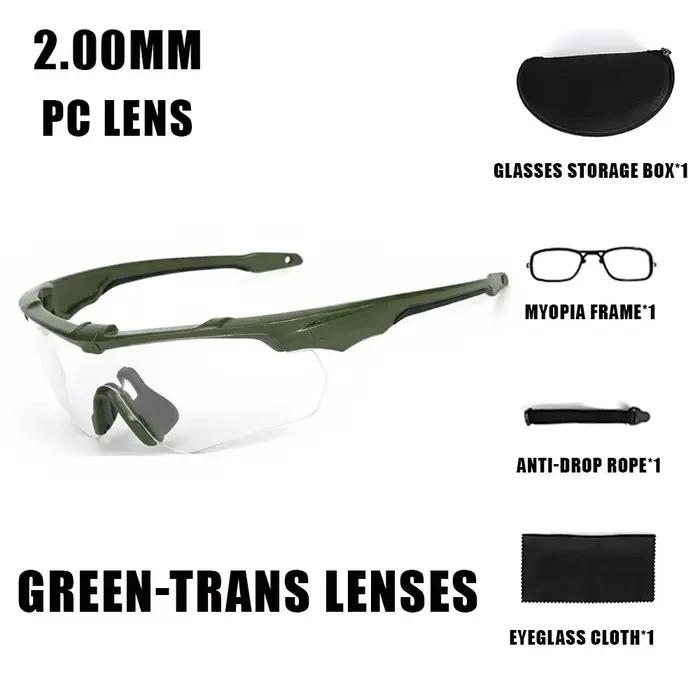 New Outdoor Military 2.0MM Tactical Goggles Windproof Dustproof CS Shooting UV40