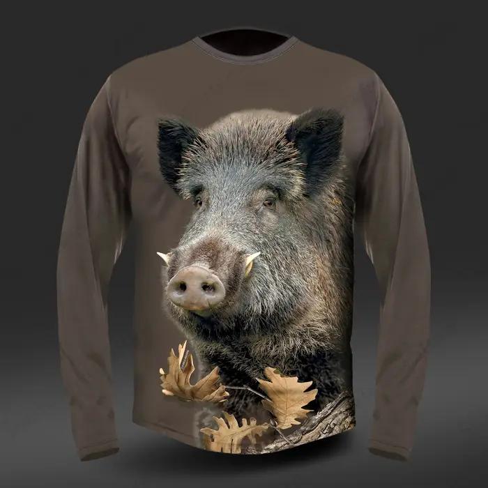 T-shirt à manches longues imprimé 3D pour hommes et femmes, vêtements de sport en plein air, camoufl