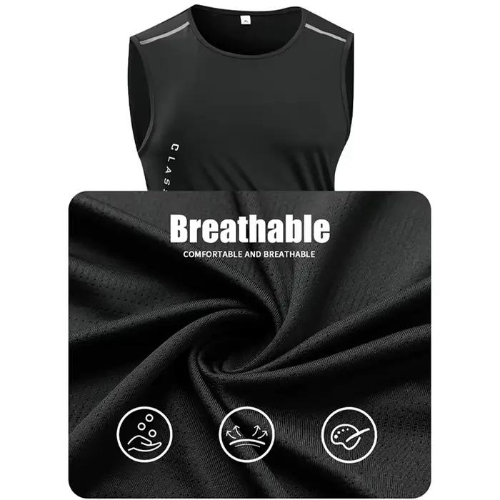 CHRLCK gilet de course pour hommes séchage rapide débardeur de gymnastique hommes Fitness chemise sa