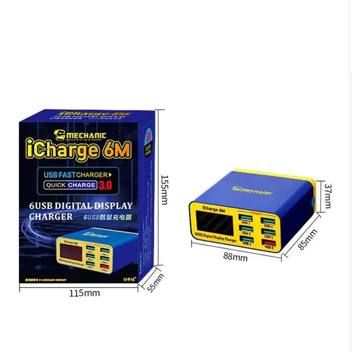 Mecanicien icharge 6M QC 3.0 USB Charge intelligente prise en charge avec écran LCD pour iPhone HUAW