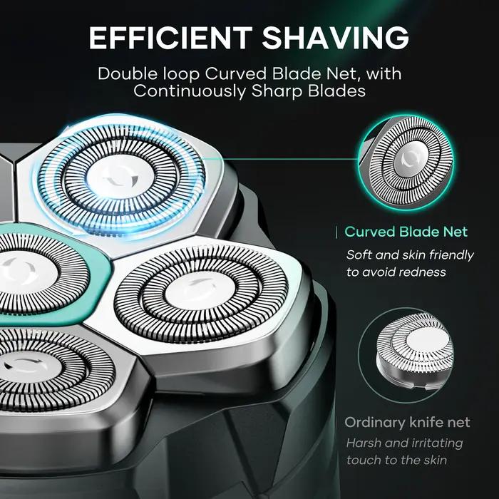 KENSEN 6D rasoir électrique flottant magnétique pour hommes tête humide/sèche rasoir tondeuse à chev