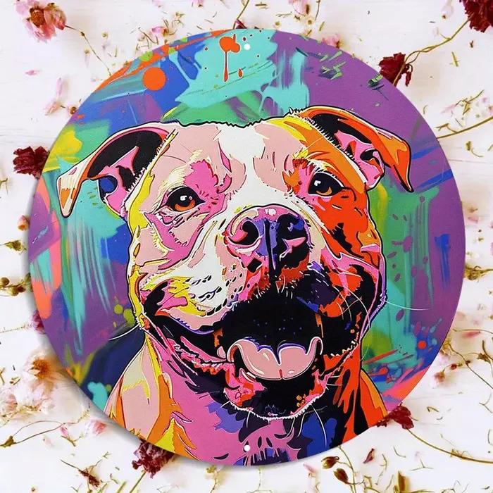 Portrait de chien Pitbull coloré