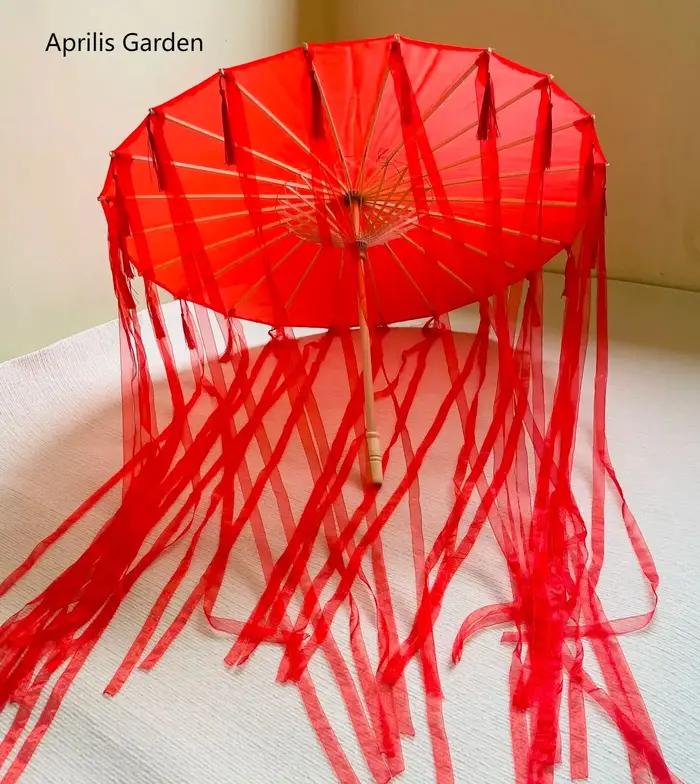LED chinois japon fil huilé papier soie tissu parapluie Costume ancienne princesse