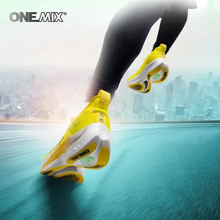 ONEMIX plaque de Fiber de carbone chaussures de course Traction Absorption des chocs baskets profess