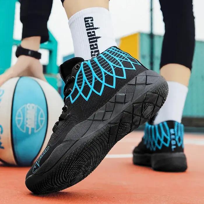 Chaussures de basket-ball respirantes et rembourrées pour hommes, baskets d'entraînement professionn
