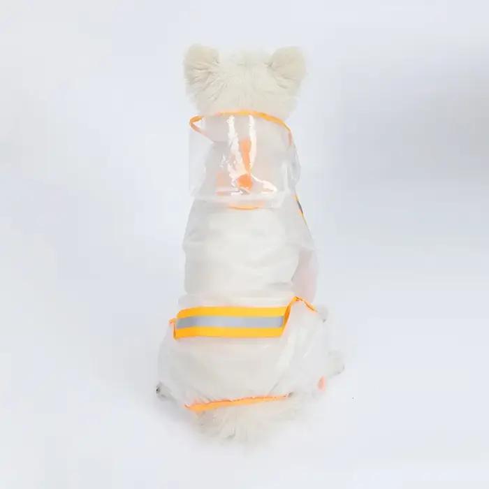 Imperméable à capuche transparent pour animaux de compagnie