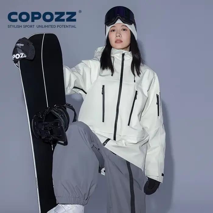 COPOZZ veste de Ski femmes homme vêtements de Ski à capuche coupe-vent hiver salopette