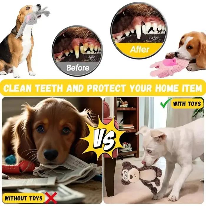 Jouet à mâcher en peluche pour chien, petit jouet cru, indestructible, résistant aux morsures, son couineur pour chiot, hochet pour animaux de compagnie, fournitures de jouets