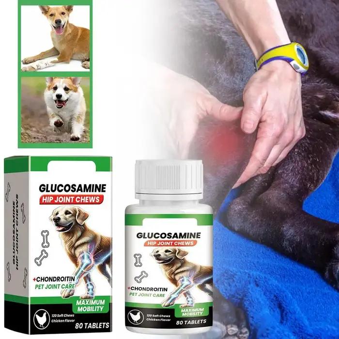 Comprimés pour articulations canines à base de glucosamine et chondroïtine pour la santé des articulations et la mobilité des chiens occassions spéciales promenades quotidiennes