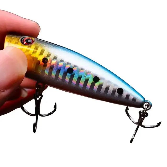 5 pièces leurres de pêche Popper Topwater yeux 3d appâts durs Wobblers artificiels matériel de pêche