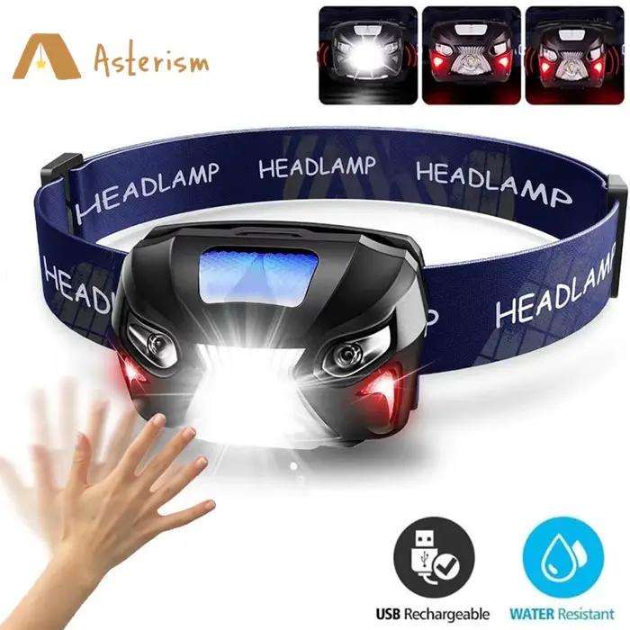 8 Mode puissant phare corps capteur de mouvement tête lampe de poche Usb Rechargeable phare LED Camp