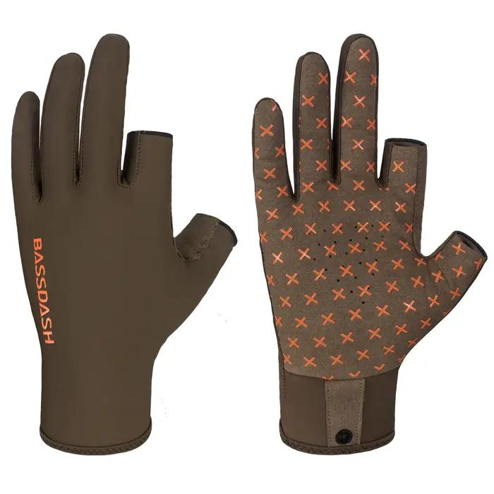 Gants camouflage doigtés Bassdash unisexe chasse début saison UPF 50+ pêche photographie été