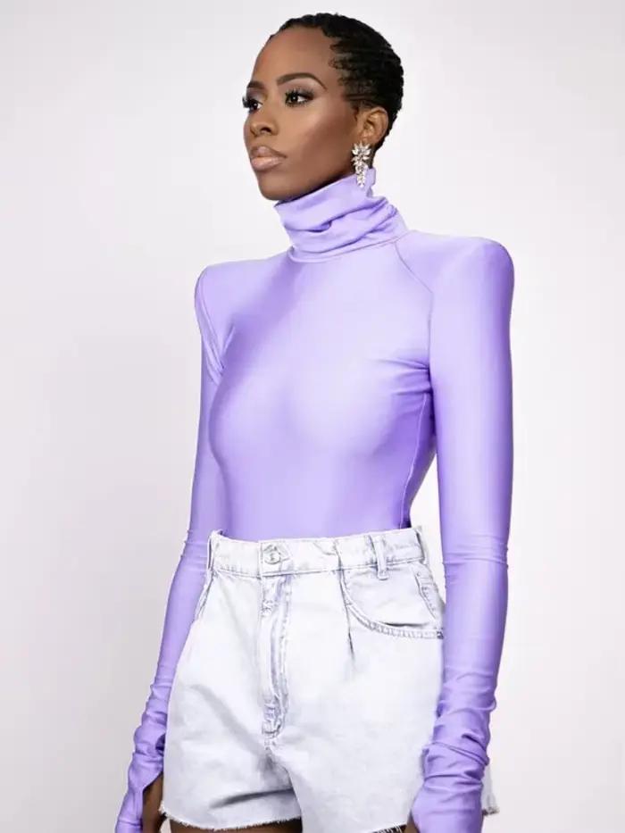 Body couleur unie col roulé Lingerie corps Sexy Feminino à manches longues Y2k hauts femmes une pièce Lenceria Femenina