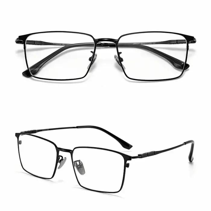 YIMARUILI Ultra-léger affaires Simple luxe lunettes myopes rétro carré pur titane optique