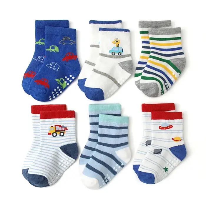 6 paires de chaussettes antidérapantes pour garçons et enfants