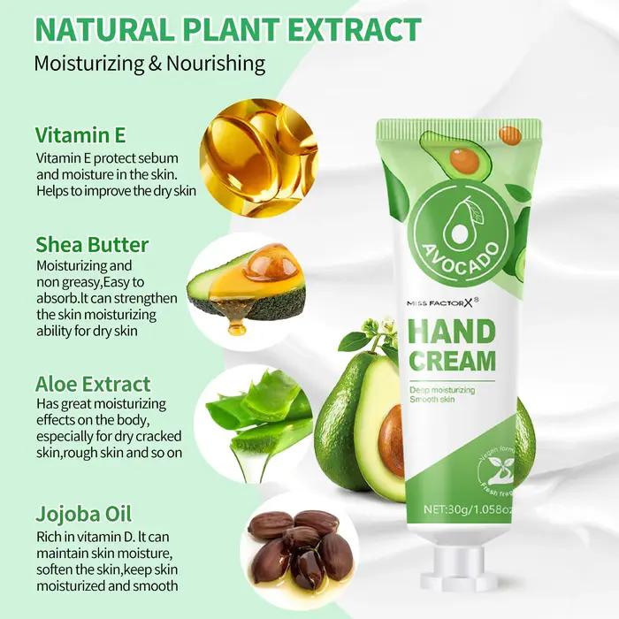 Ensemble de 30 crème pour les mains, 10 parfums, crème pour les mains basse sensibilité, format voya