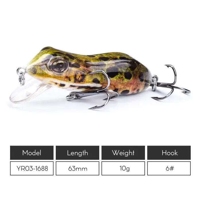 Agoie 63mm/10g leurres de pêche grenouille bionique Topwater poisson dur Wobbler