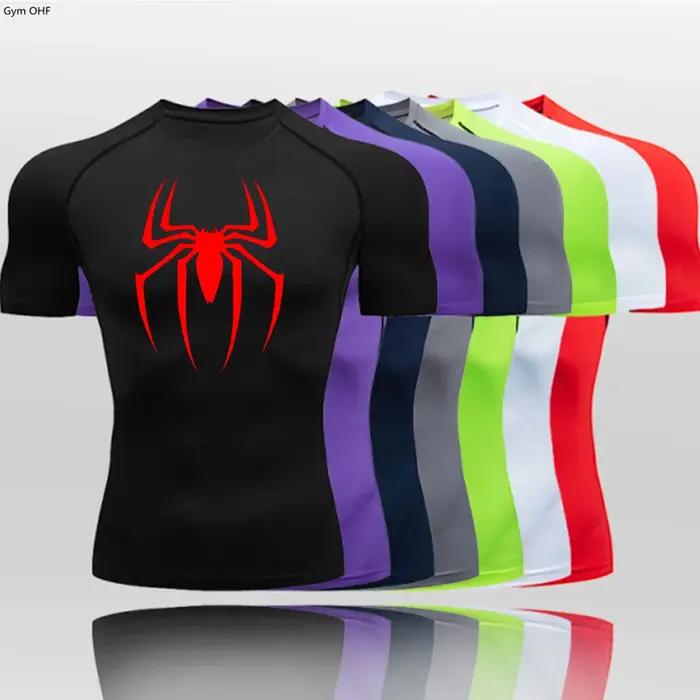 Hommes à manches longues Rashguard Compression T-Shirt élastique course Fitness T-Shirt hauts serré