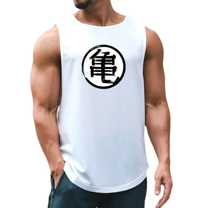 Débardeur de sport Muscleguys avec impression d'anime japonais pour hommes, vêtement fitness, séchage rapide, hauts sans manches pour hommes, occasions décontractées