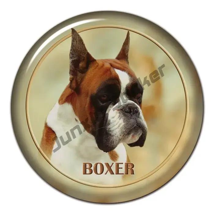 Autocollant en vinyle drôle de chien de boxeur à bord
