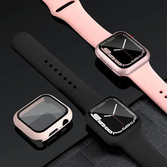 Protection écran verre trempé + coque pour Apple Watch 40-45mm compatible séries 3-9 pour chasseurs
