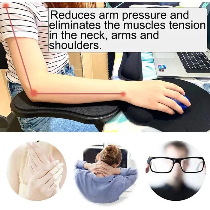 Repose-bras d'ordinateur pour bureau, Support de repose-poignet ergonomique réglable pour clavier, extension d'accoudoir, Support rotatif pour tapis de souris