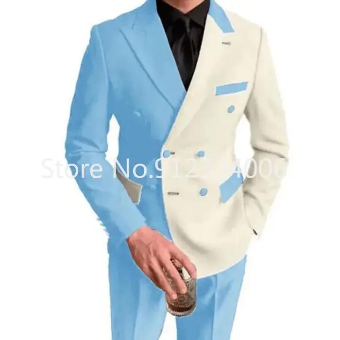 Smoking formel deux pièces homme, blazer et pantalon, noir et blanc, élégant pour mariages et cérémonies officielles