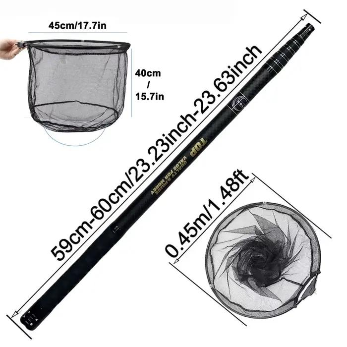 Epuisette filet à main multifilament 328cm en carbone et alliage d'aluminium pour pêche durable et précise