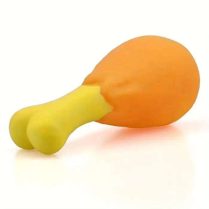 1 jouet pour chien en forme de jambe de poulet qui couine - Caoutchouc durable et non toxique, adapt