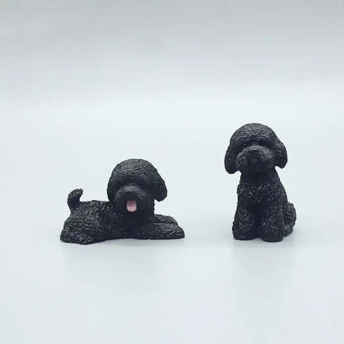 Figurine miniature de Caniche en résine pour bureau élégance décoration animal ornement chiot artisanat occasion spéciale装饰办公桌的迷你贵宾犬摆件