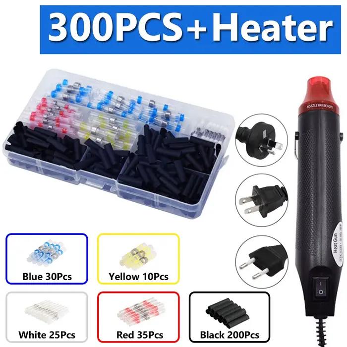Mini pistolet thermique électrique portatif 300W, avec 300 boutons thermorétractables, pour bricolag