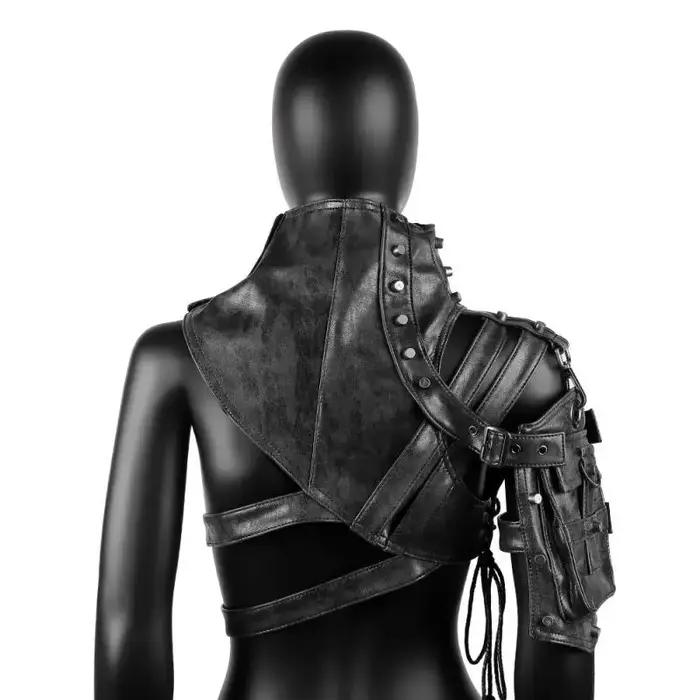 Sac à bandoulière Punk en cuir PU, décor d'armure Steampunk, sac à main gothique pour moto, sac à bandoulière médiéval, accessoire Cos d'halloween