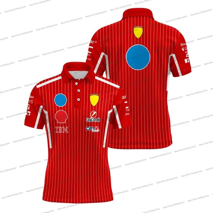 Polo de course Hamilton 44 pour homme Charles Leclerc 16, T-shirt respirant à séchage rapide, Polos