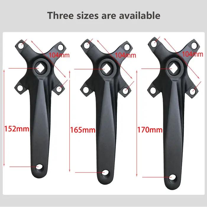 Pignon de vélo à trou carré 104BCD, bras de manivelle 152mm/165mm/170mm 32/34/36/38/40/42T, roue à c