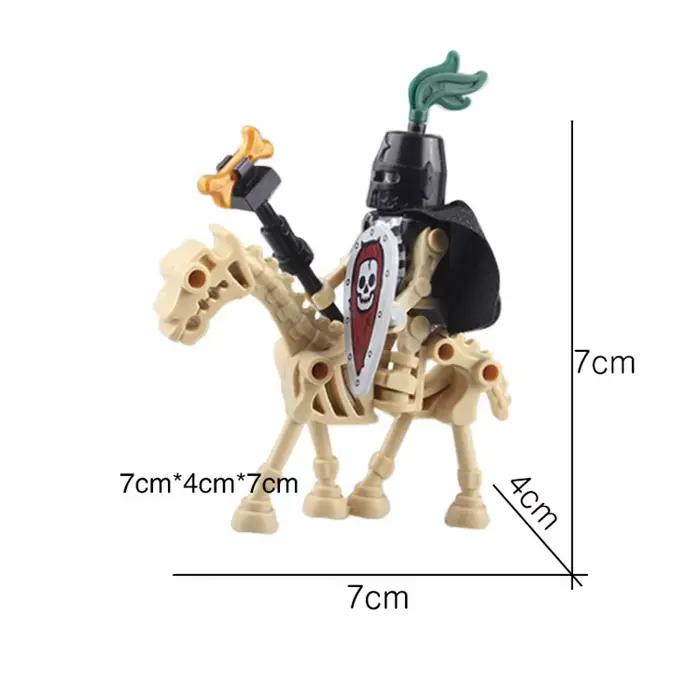 Squelette château médiéval chevalier guerriers horaires des animaux blocs de construction chanteur héros bricolage Collection jouet pour garçons cadeaux