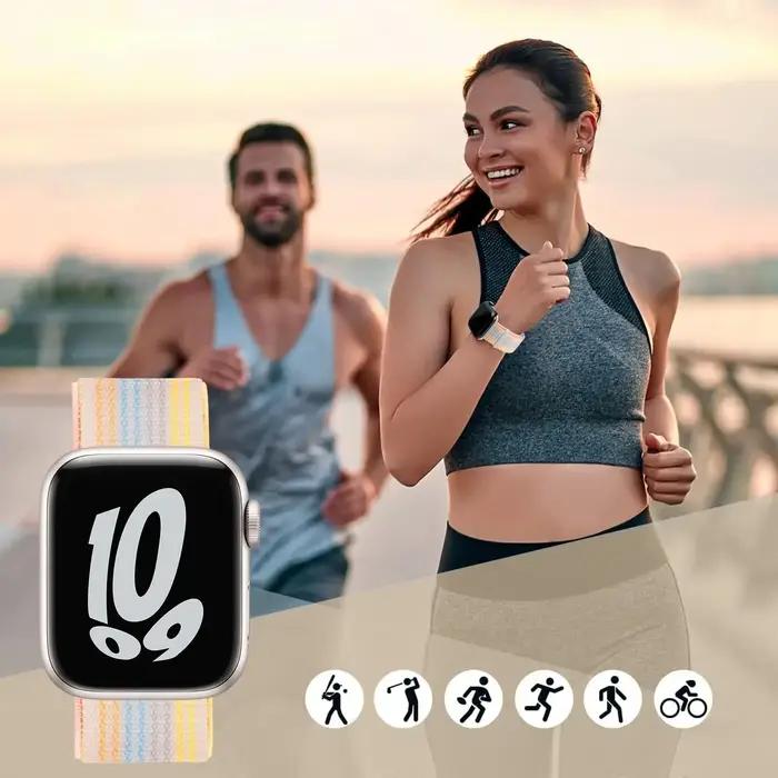 Bracelet nylon boucle pour Apple Watch 46mm 40mm 44mm 45mm 42mm 41mm 38mm iWatch Ultra 49mm séries 8/7/6/SE