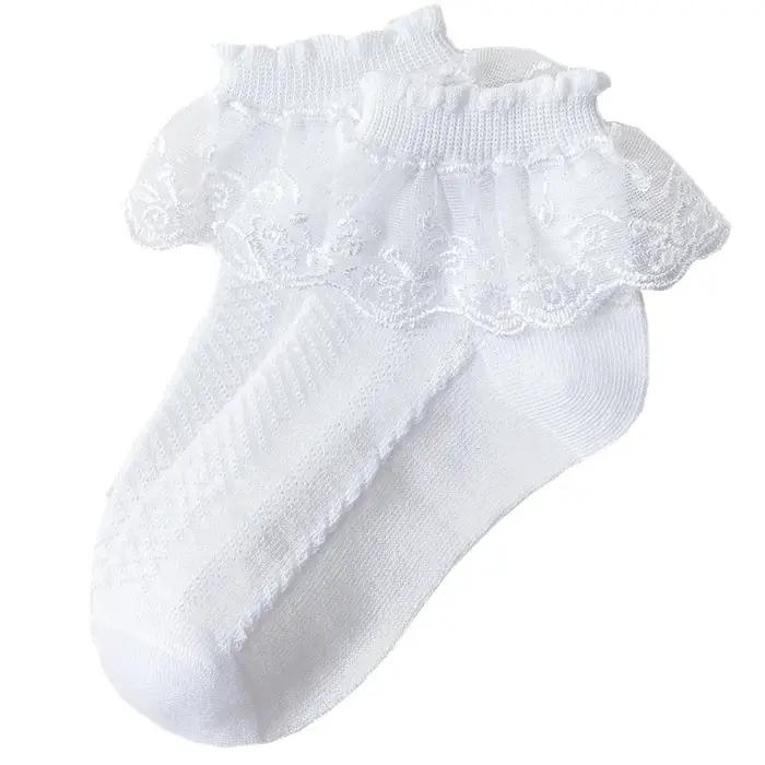 10 paires/lot bébé filles enfants chaussettes dentelle à volants princesse maille enfants cheville c