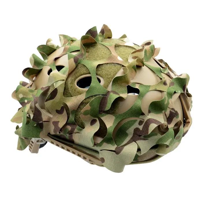 Filet camouflage 3D pour casque airsoft chasse nylon découpé laser accessoire wargame paintball parachutiste