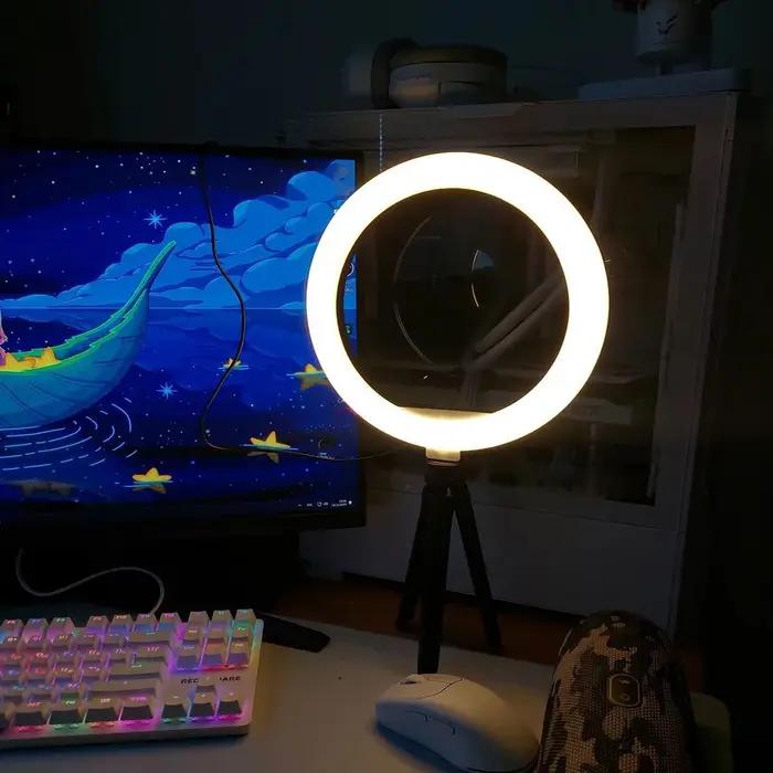 Lampe de tir 26 cm Anneau lumineux 26 cm + support trépied