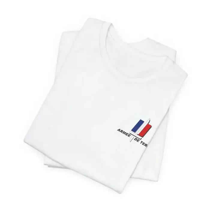 T-shirt Manches Courtes 100% Coton, Décontracté, Armée Française, Terre
