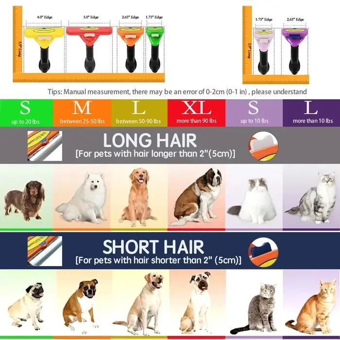 Grand peigne d'épilation pour chien et chat peigne de toilettage pour animaux de compagnie pour chiens aux poils longs et courts et chats pour le toilettage et le massage